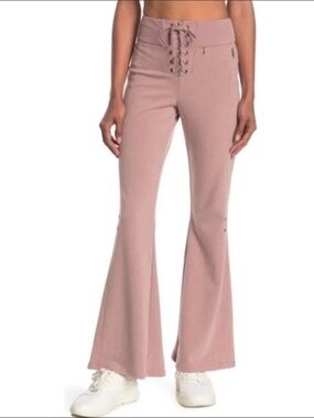 Free People Movement Downhill Flared Sweatpants High Rise Moonlight Mauve Sz XS